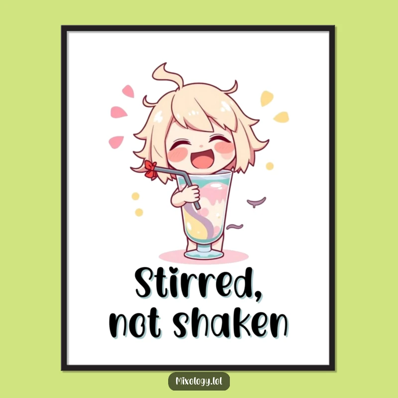 Funny Delightful Drink Poster - Swirling Art, Cheerful Decor