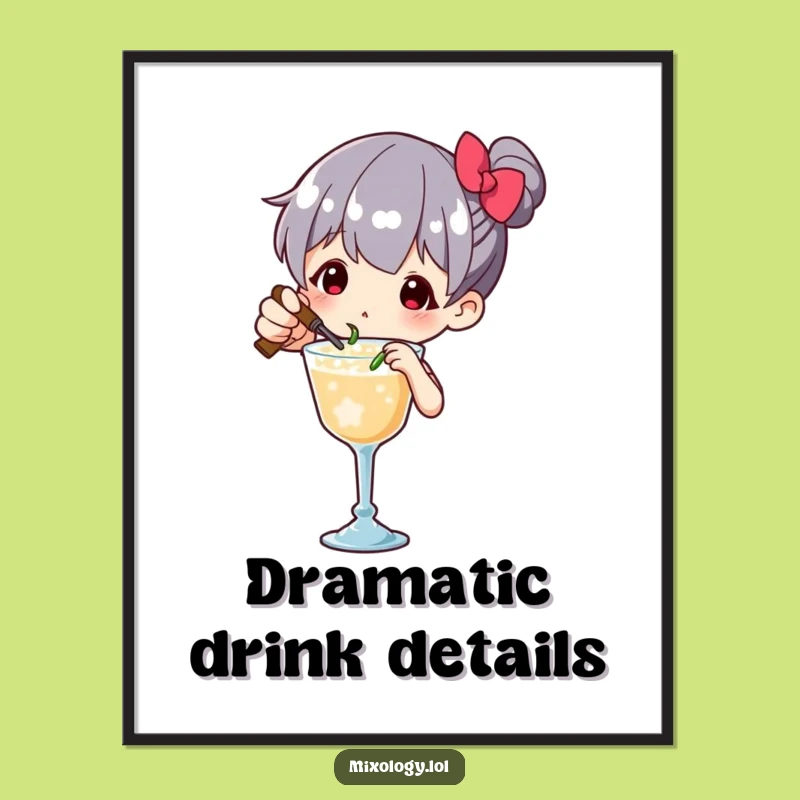 Funny Drink Artist Poster: Character Garnishing with Flair, Unique Wall Art Funny Gift