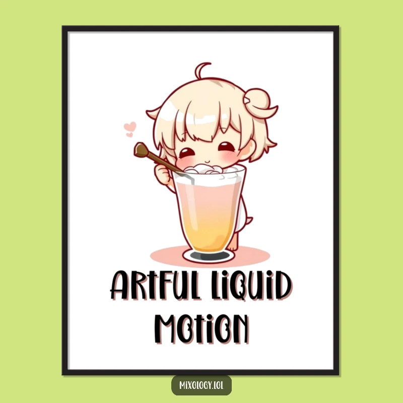 Funny Drink Stirrer Poster - Elegant Bar Art