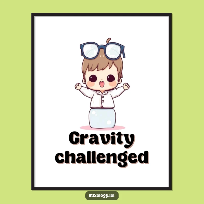 Funny Glass Tower Balance Poster: Hilarious Art for Your Walls