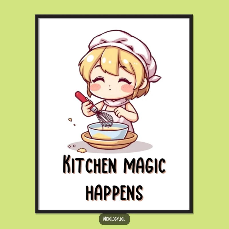Funny Mixing Whisk Poster - Kitchen Art for Aspiring Chefs