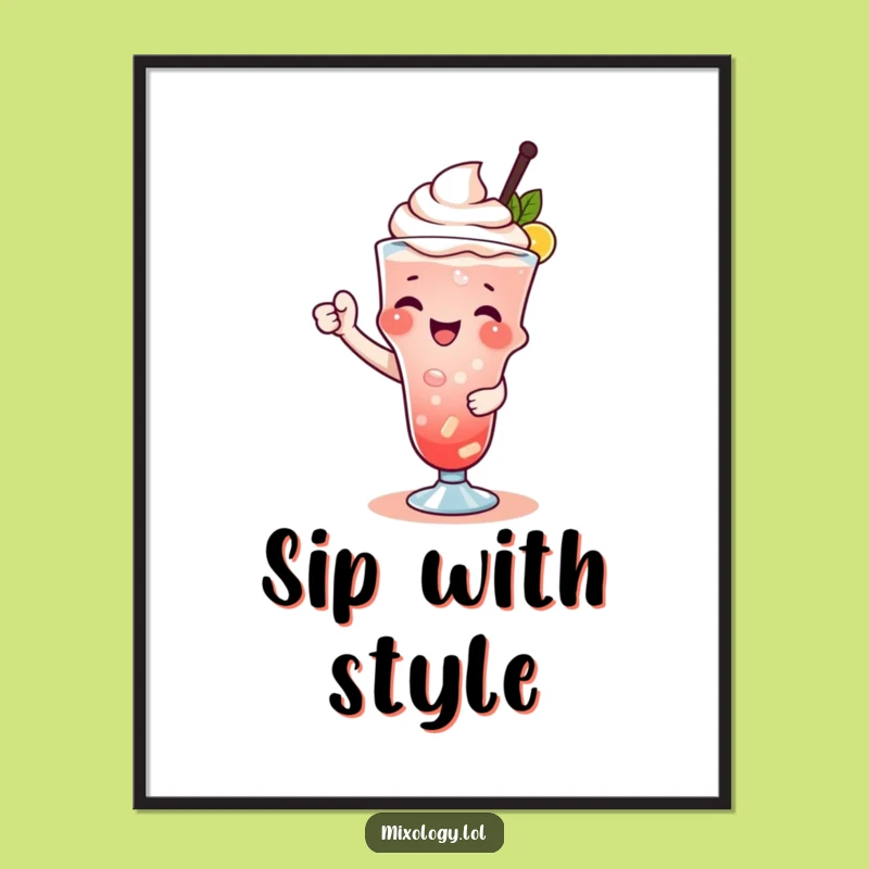 Funny Drink Garnisher Poster - Stylish Cocktail Art Print