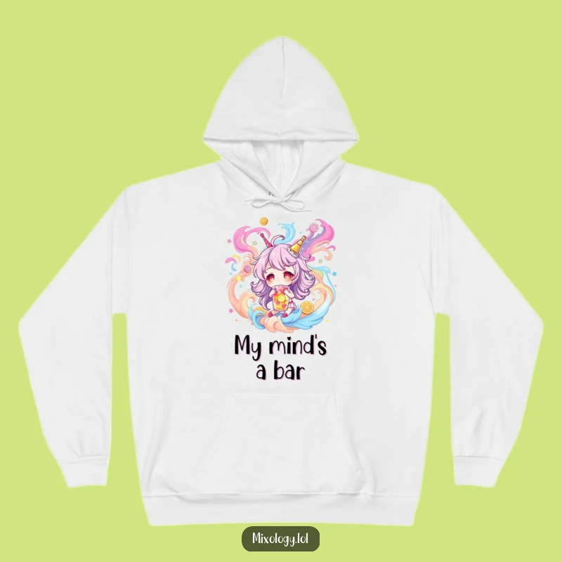 Funny Fantastical Dream Hoodie: Colorful Character Drink Art Funny Gift