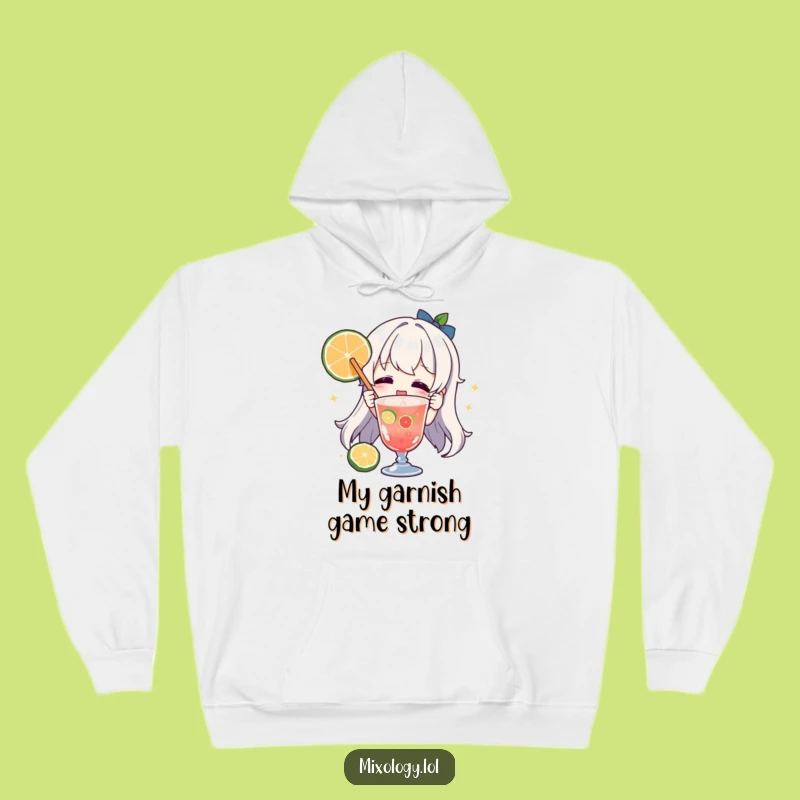 Funny Garnishing Character Hoodie: Cozy & Hilarious Drink Lover Gear Gift