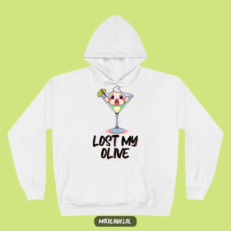 Funny Martini Glass Hoodie: Surprised Character's Cozy Cocktail Wear Gift