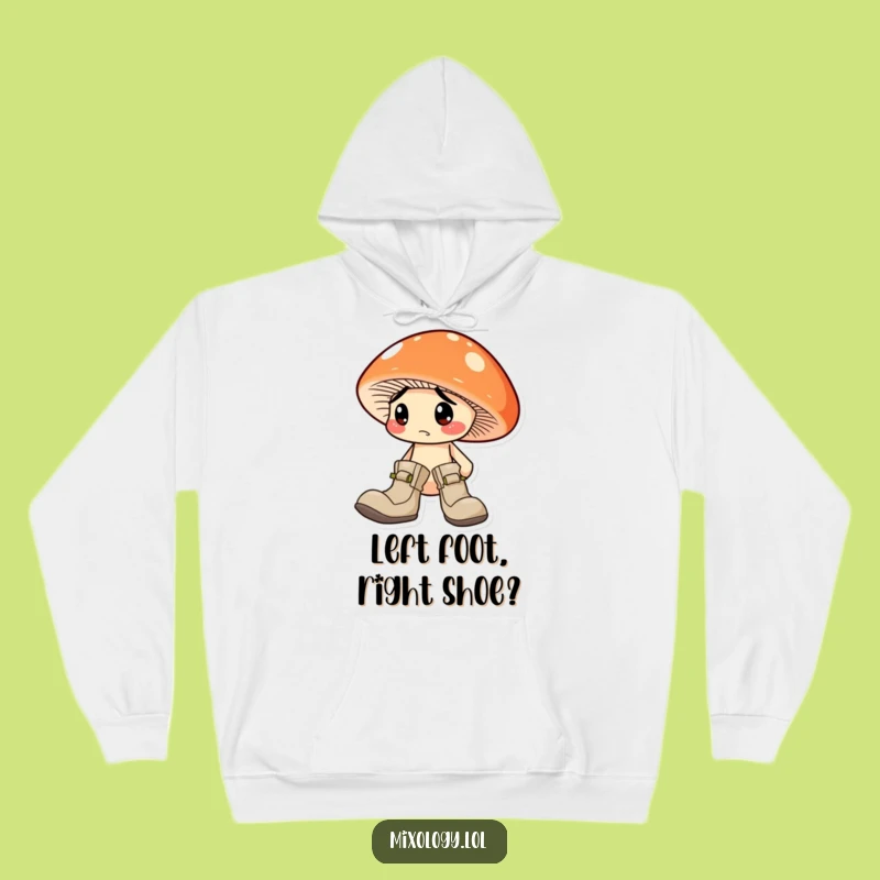 Cozy Funny Mismatched Boots Mushroom Hoodie: Warm Comfort and Humorous Style