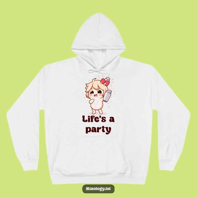 Funny Cocktail Shaker Hoodie: Gleeful Mixologist's Bubbly Blast, Cozy Party Gift