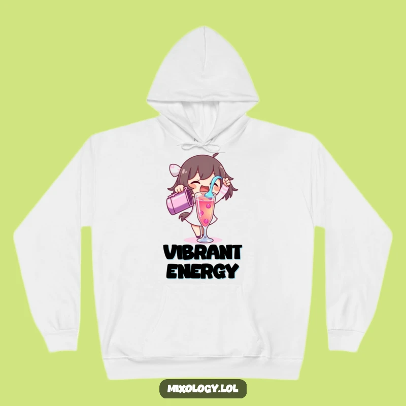 Funny Pouring Liquid Hoodie: Excited Character's Cozy Mix, Warm Refreshment Gift