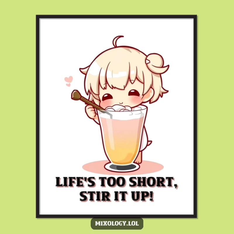 Free Printable Cocktail Stirrer Wall Art: Fancy Drink Downloadable Art