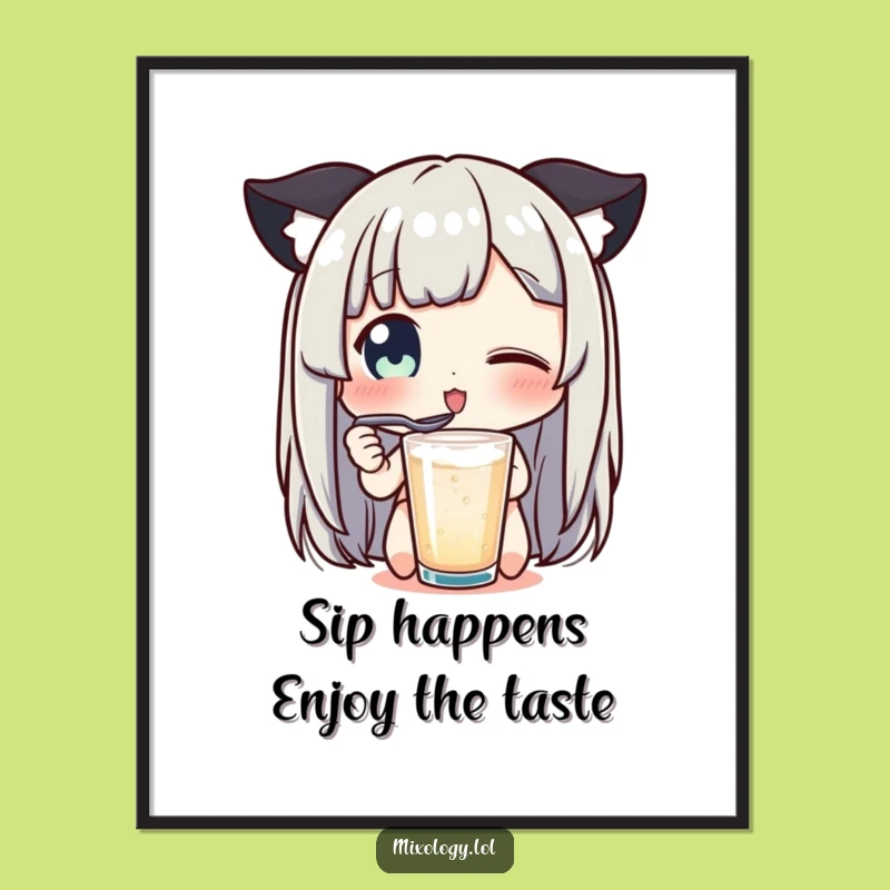 Funny Free Printable Wall Art: Tiny Spoon Delight Character Downloadable Art for Joyful Spaces