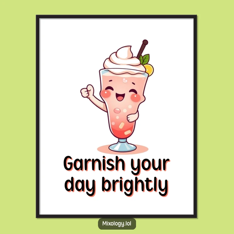 Free Printable Wall Art: Joyful Drink Garnisher, Funny Bar Cart Art Downloadable Gift