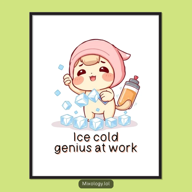Funny Free Printable Wall Art: Ice Cube Catch Character - Quirky Home Decor