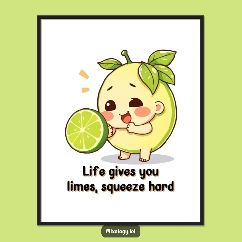 Funny Free Printable Wall Art: Effortful Lime Squeezer - Humorous Downloadable Decor