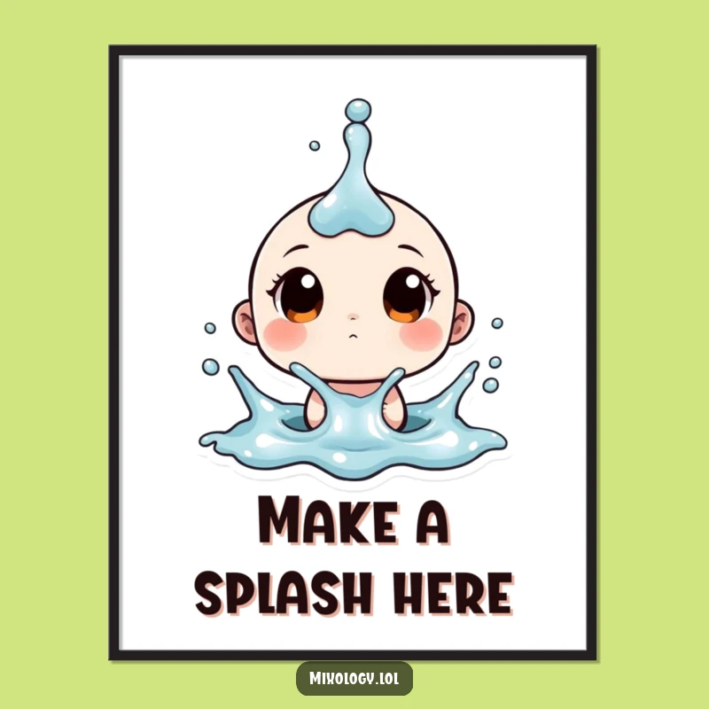 Free Printable Wall Art: Surprised Splash, Funny Character Art Downloadable Gift