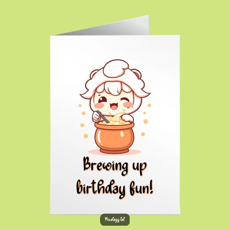 Free Printable Birthday Card: Happy Kawaii Chemist, Funny Potion Downloadable Gift