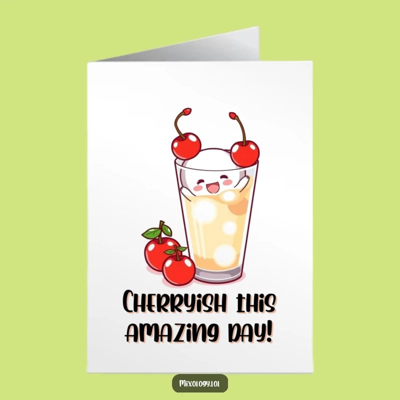 Funny Free Printable Birthday Card: Tiny Garnisher Cocktail Cheers Downloadable Gift
