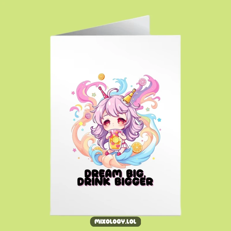 Free Printable Birthday Card: Dreamy Drinks, Whimsical Downloadable Gift