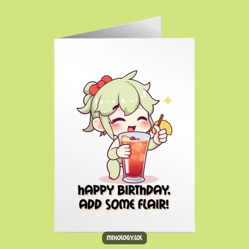 Free Printable Drink Twist Birthday Card: Enthusiastic Garnish Downloadable Gift