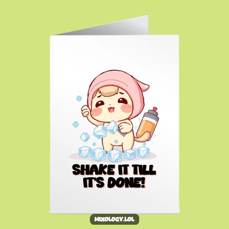 Funny Free Printable Birthday Card: Catching Ice Cube Character - Hilarious Downloadable Gift