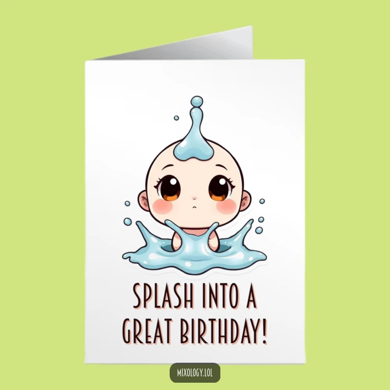 Free Printable Birthday Card: Surprised Splash, Funny Oopsie Downloadable Gift