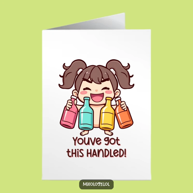 Free Printable Congrats Card: Juggling Achievements! Funny Character Digital Download