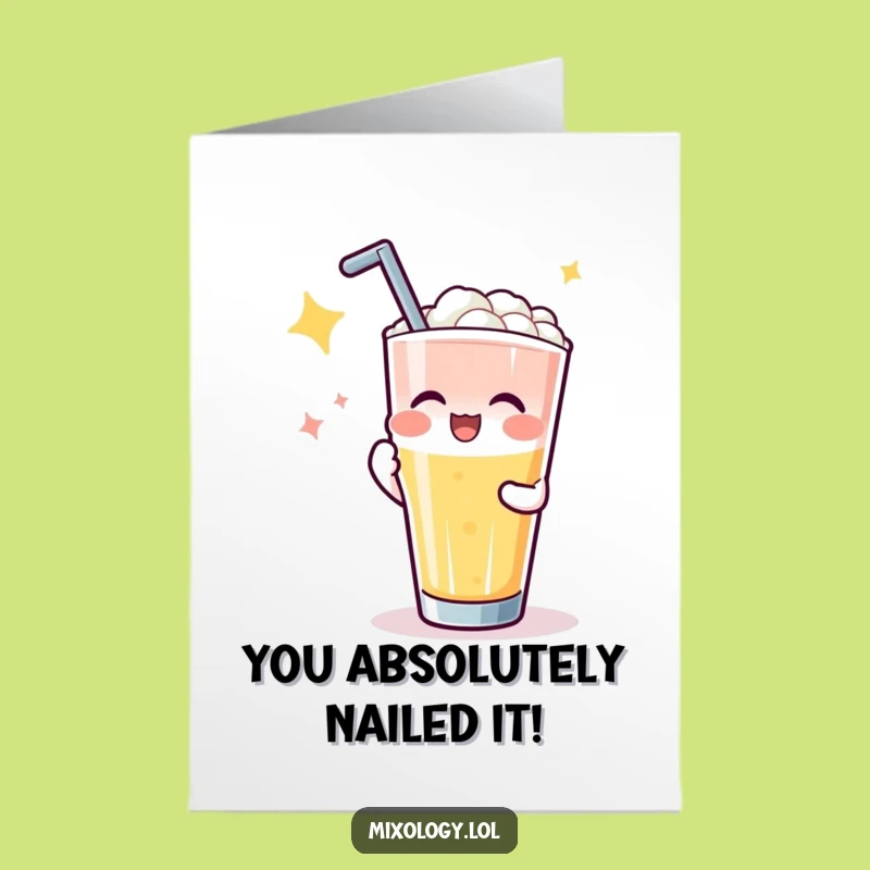 Free Printable Congrats Card: Perfect Pour Achievement! Funny Character Downloadable