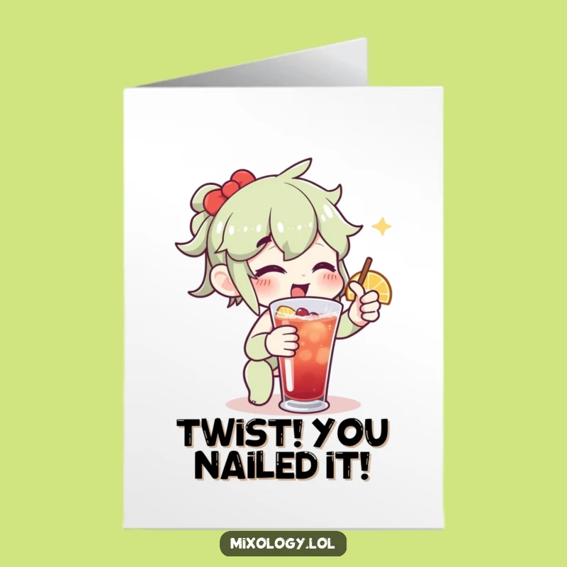 Free Printable Drink Twist Congrats Card: Perfect Garnish Downloadable Gift