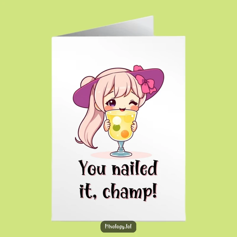 Free Printable Congrats Card: Cocktail Champ, Humorous Downloadable Gift