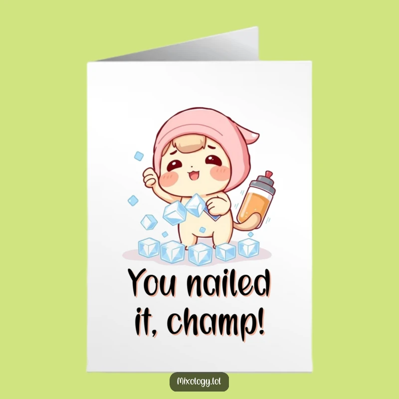 Free Printable Congratulations Card: Ice Cube Catch Fun - Humorous Downloadable