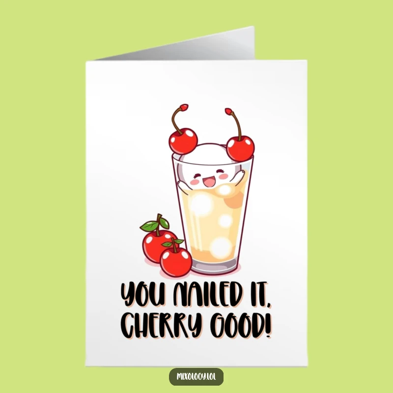 Free Printable Congrats Card: Tiny Garnisher Drink Toast Funny Downloadable Gift