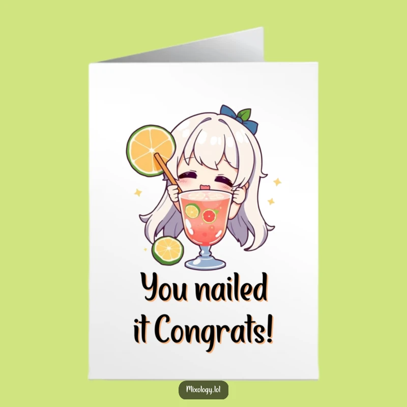 Free Printable Funny Congratulations Card - Drink Garnishing Cheer