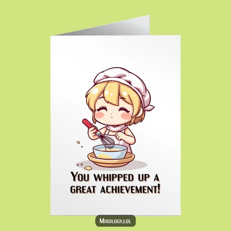 Free Printable Congrats Card: Busy Baker - Humorous Mixing Downloadable