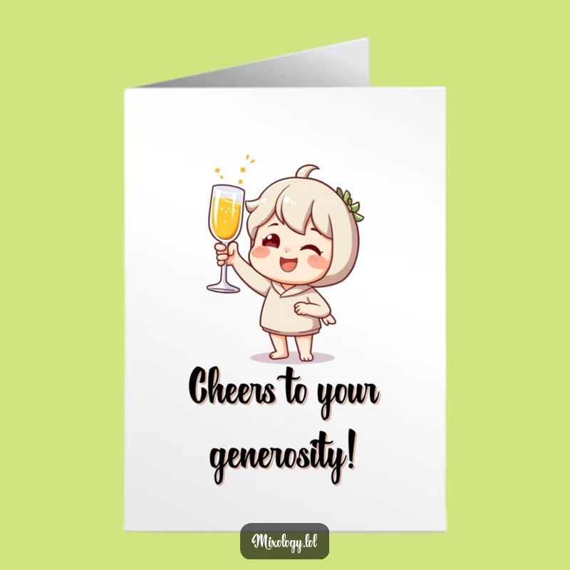 Free Printable Thank You Card: Joyful Toast, Sparkling Drink, Grateful Downloadable