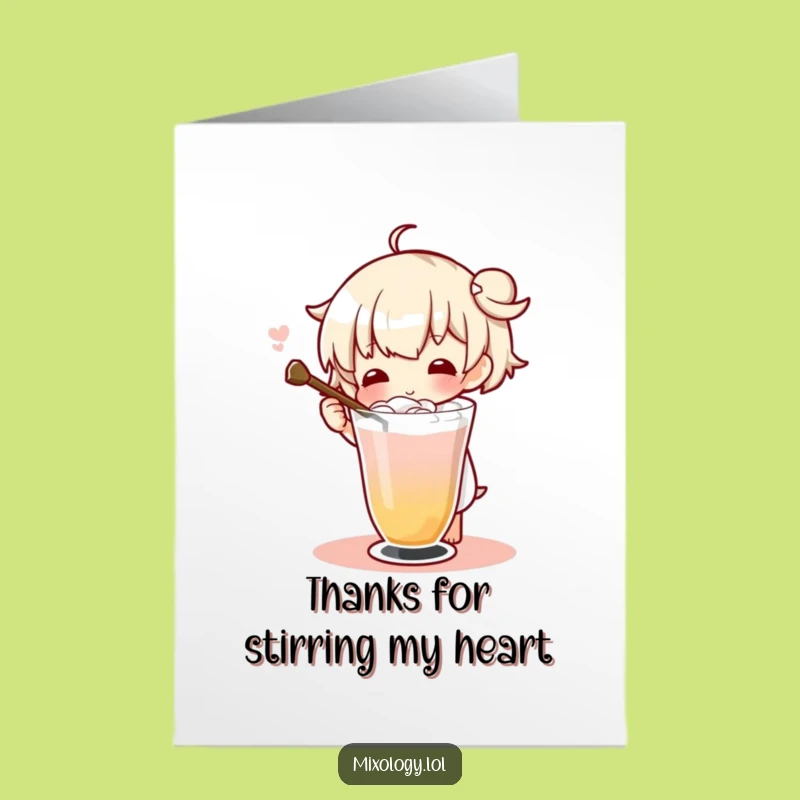 Free Printable Cocktail Stirrer Thank You Card: Fancy Drink Downloadable Fun Gift