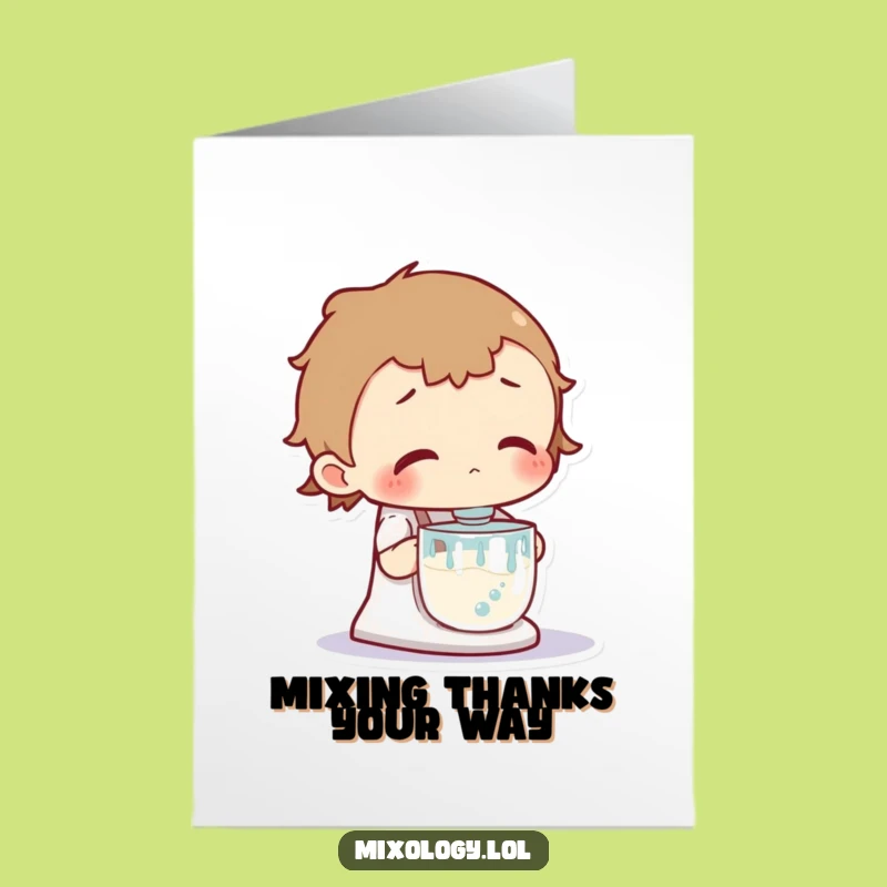 Free Printable Thank You Card: Curious Character & Bubbles - Funny Downloadable Gratitude!