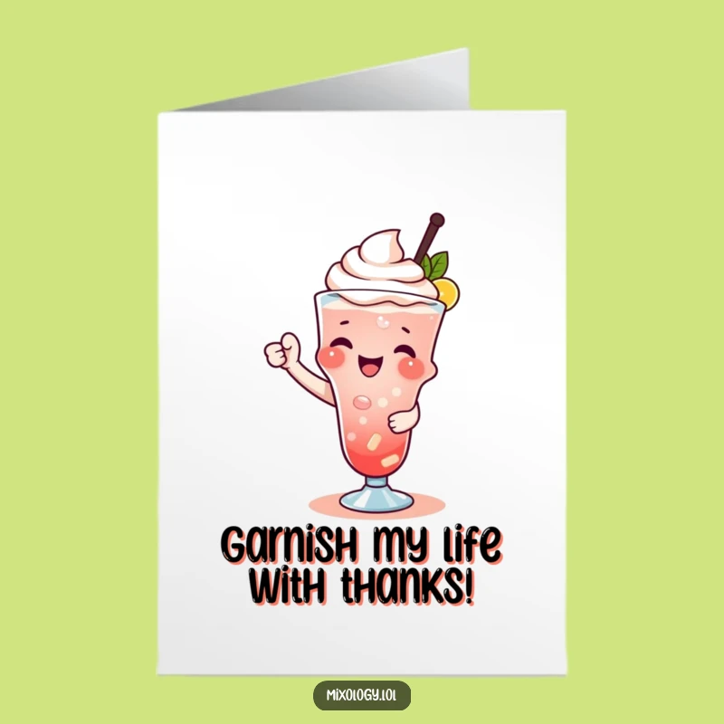 Free Printable Thank You Card: Drink Garnisher, Funny Gratitude Downloadable Gift