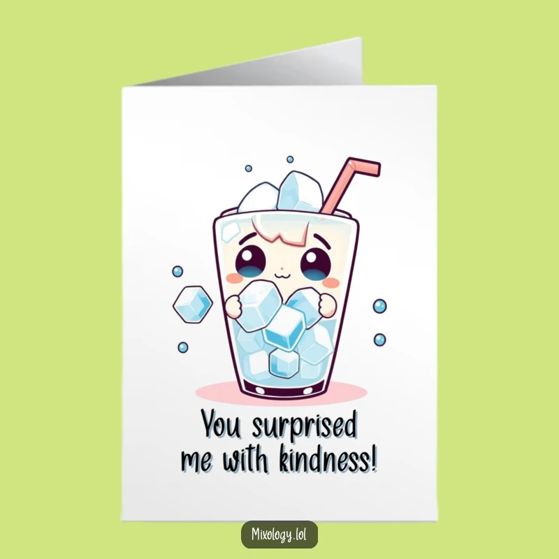 Free Printable Thank You Card: Surprised Character, Dancing Ice, Fun Thanks Downloadable