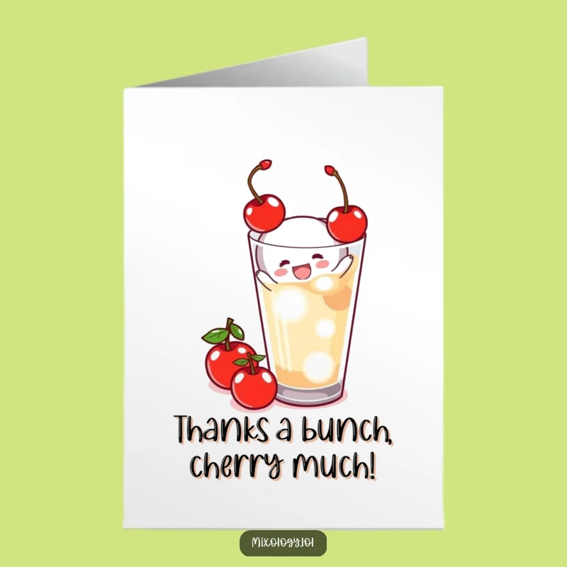 Free Printable Thank You Card: Tiny Garnisher Cocktail Gift Funny Downloadable