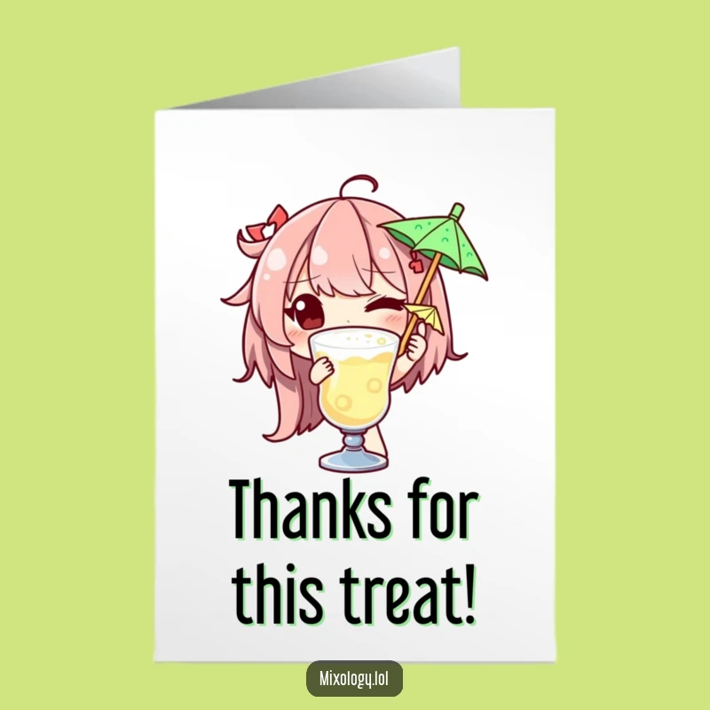 Playful Free Printable Thank You Card: Winking Bartender, Cheers Gift