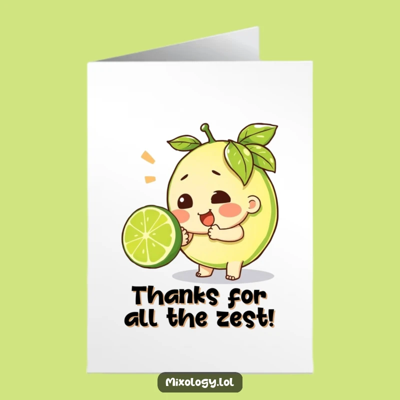 Free Printable Thank You Card: Grateful Lime Squeezer - Cute Effort Downloadable