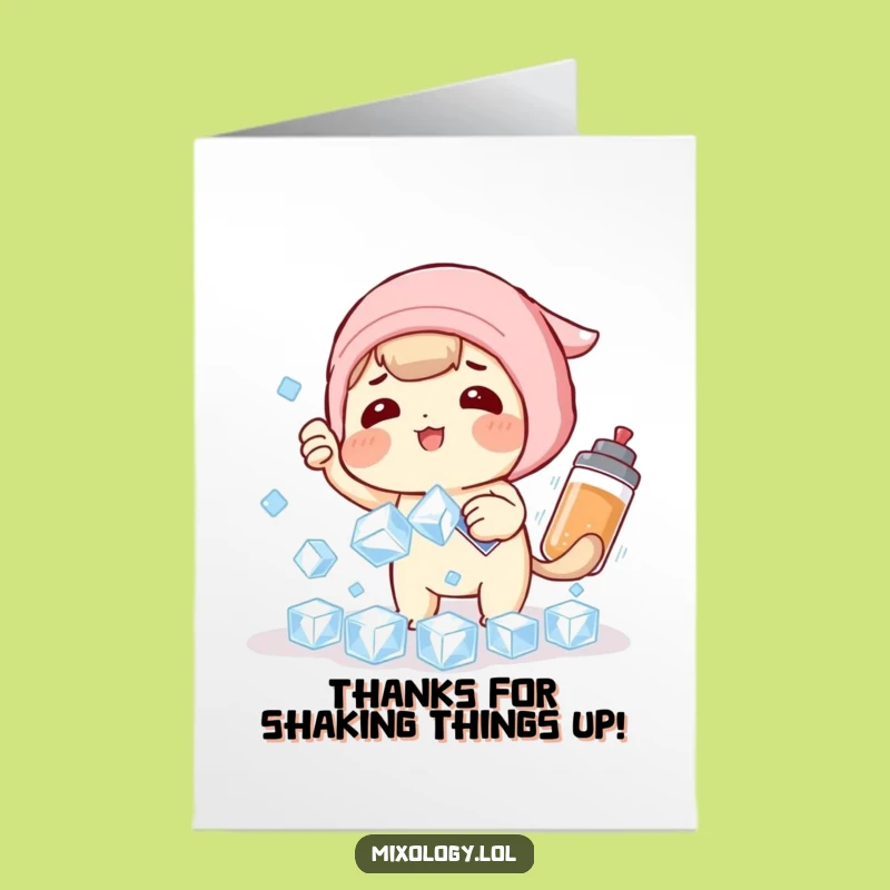 Humorous Free Printable Thank You Card: Ice Cubes & Shaker - DIY Gift