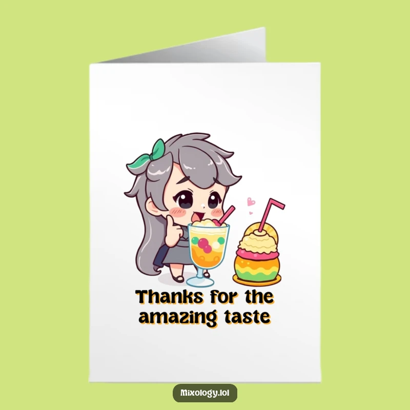 Free Printable Thank You Card: Confident Character & Cocktail - Funny Downloadable Gratitude!