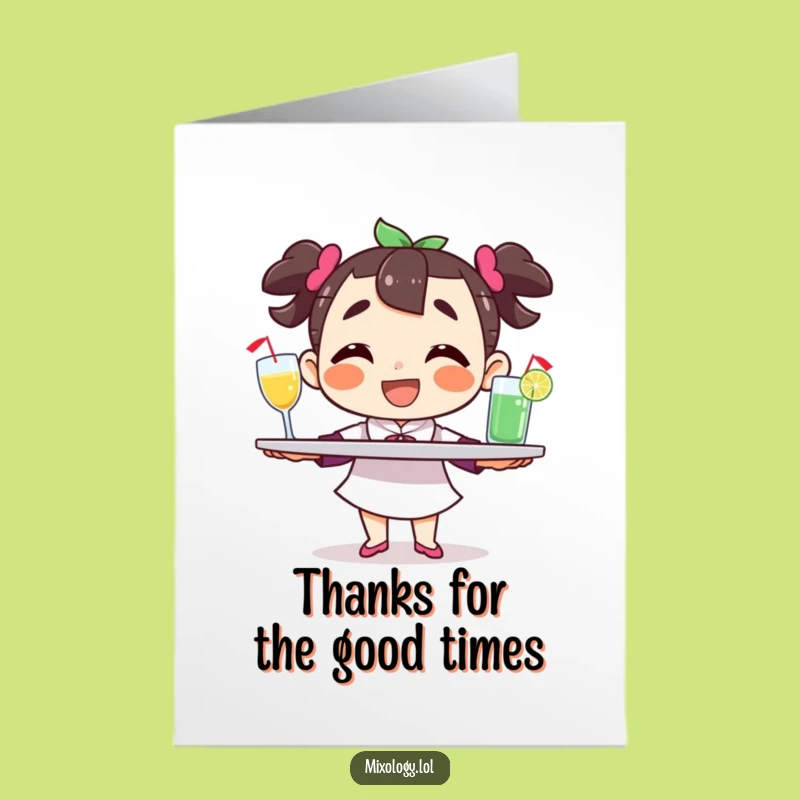 Free Printable Funny Thank You Card - Drinks Tray Balance Thanks