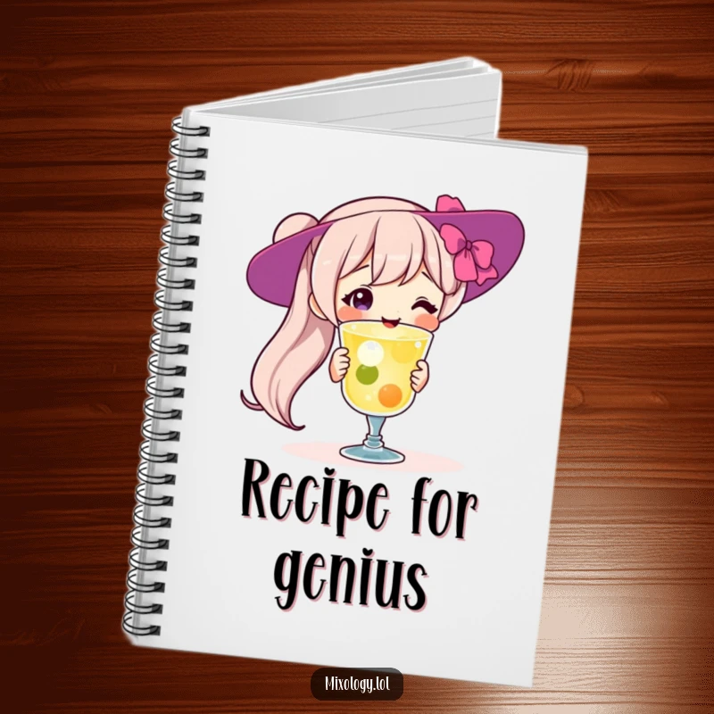 Funny Notebook: Proud character with a cocktail, perfect for jotting down recipes and ideas, a delightful and funny gift for planners.