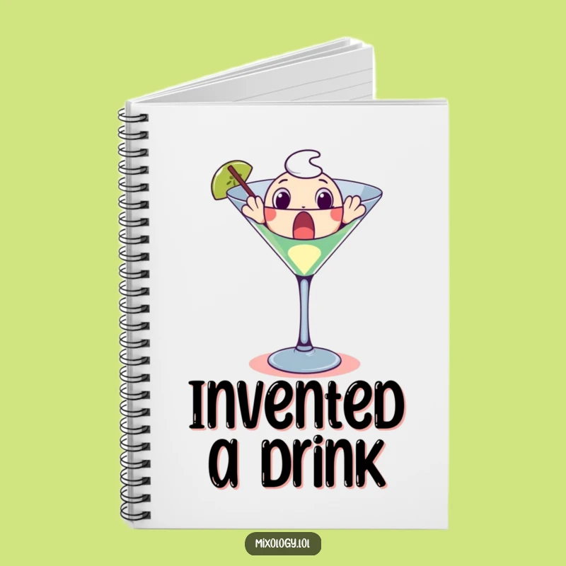 Funny Martini Glass Notebook: Surprised Character's Cocktail Notes Gift