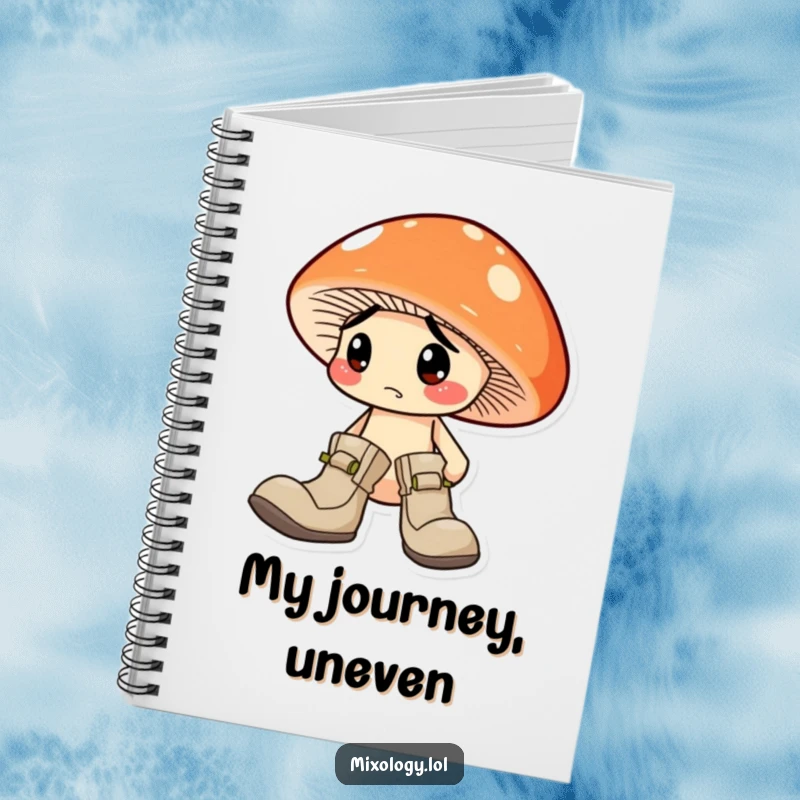 Funny Mushroom Notebook: A confused mushroom wearing two mismatched boots, perfect for jotting down funny thoughts.