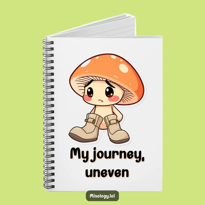 Funny Mismatched Boots Mushroom Notebook: Jot Down Ideas with Humorous Style