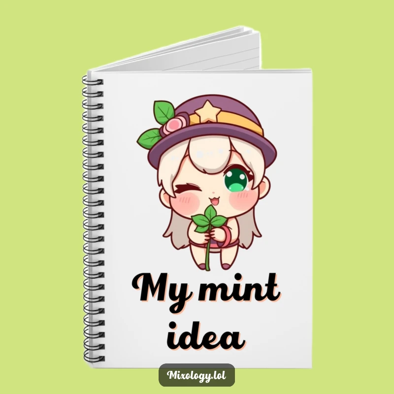 Funny Winking Mint Notebook: Character's Playful Notes Gift