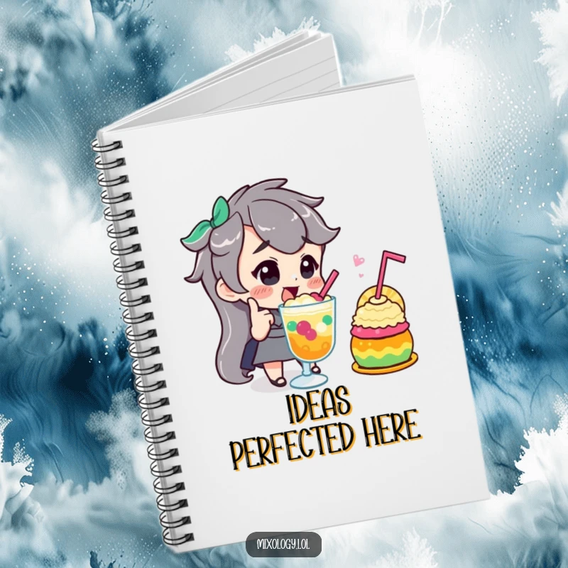 Funny notebook featuring a character giving a confident nod while admiring a colorful, artistic concoction, inspiring creativity.