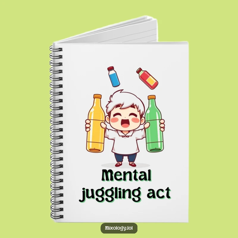 Funny Juggling Bottles Notebook - Jot Down Ideas with Surprise!